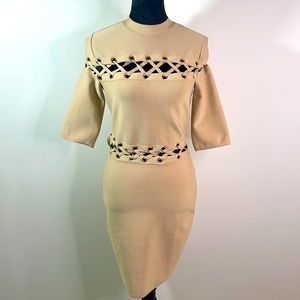 Short Sleeve Tan Dress